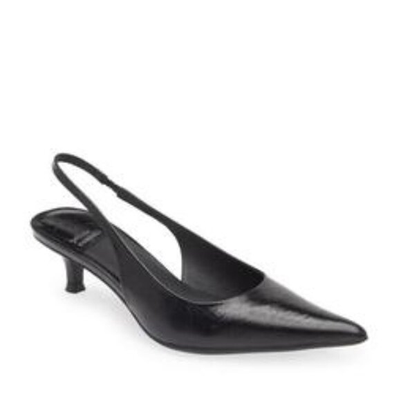 Jeffrey Campbell Shoes - Jeffrey Campbell Women's Persona Slingback Kitten Heeled Pumps Size 6 Black